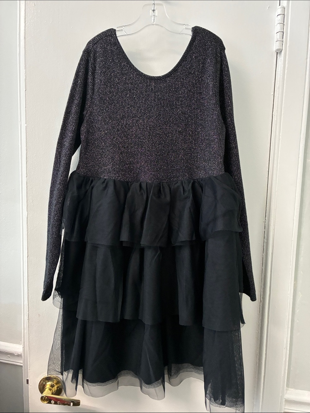 Hanna andersson Black Layered Tulle Kids Dress